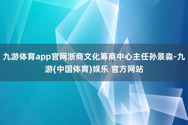 九游体育app官网浙商文化筹商中心主任孙景淼-九游(中国体育)娱乐 官方网站