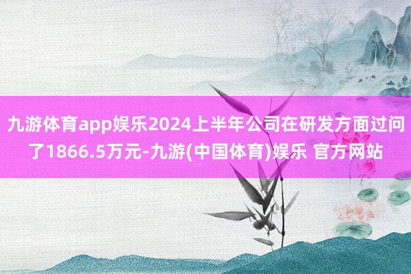 九游体育app娱乐2024上半年公司在研发方面过问了1866.5万元-九游(中国体育)娱乐 官方网站