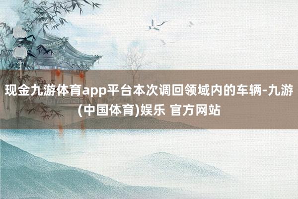 现金九游体育app平台本次调回领域内的车辆-九游(中国体育)娱乐 官方网站